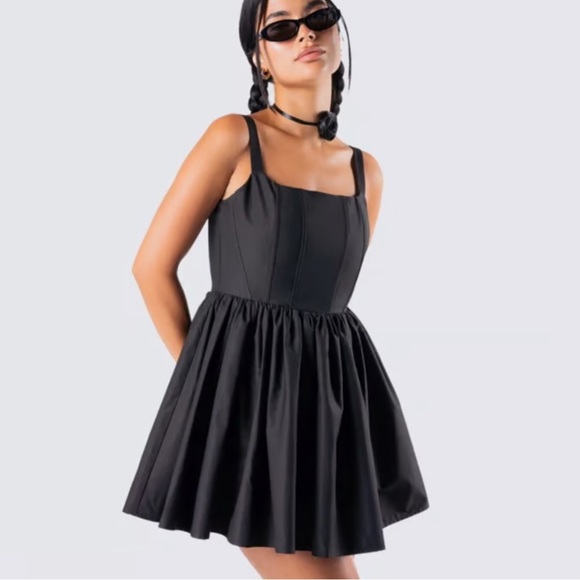 NWOT Finesse Black Mini corset Dress - Picture 2 of 5